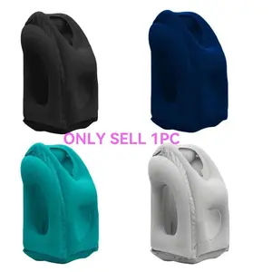 New Pattern Inflatable Travel Pillow Portable Chin Support Neck Pillow for Airplane Car Bus Train Office Nap Rest Support Pillow