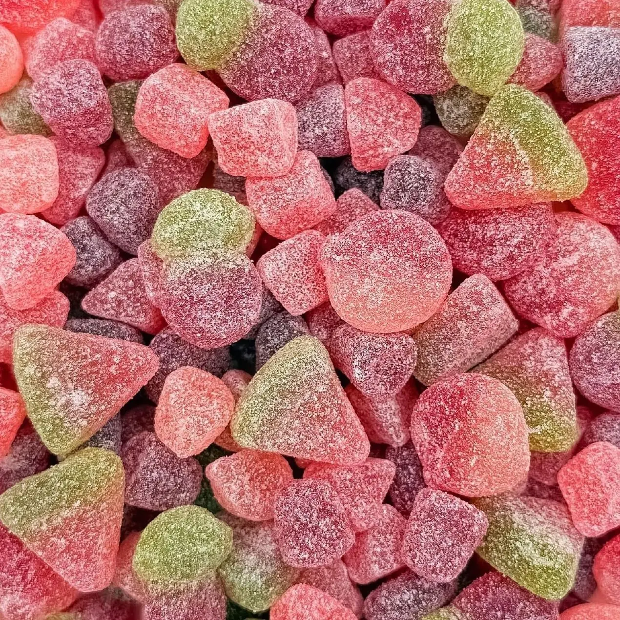 Sour Fruit Jelly Candy Mix | 1 Pound Bag | Vegan Gummies with Real Fruit Puree | Cherry, Watermelon, Peach | Gelatin Free Plant Based Texture | Dye Free Candy | Naturally Flavored