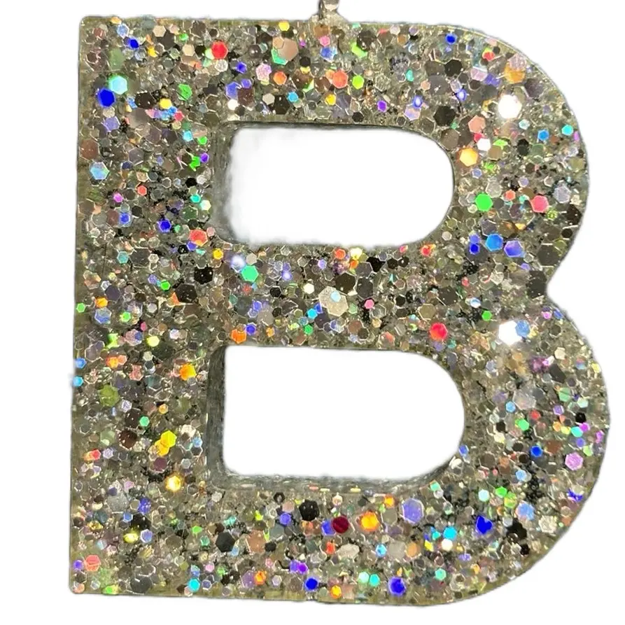 Customizable Letter B Resin Keychain for Backpack or Bag