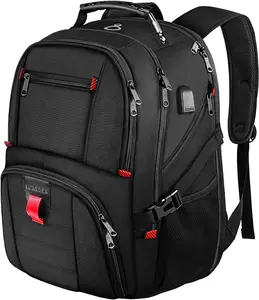 YOREPEK Travel Backpack, Extra Large 50L Laptop Backpacks for Men Women, Water Resistant College Backpacks Airline Approved Business Work Bag with USB Charging Port Fits 17 Inch Computer, Black YOREPEK