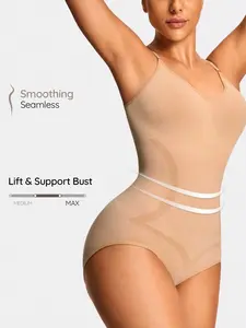 SHAPORA Seamless Brief Bodysuit Body Shaper Bust&Butt Lifter With Adjustable Strapes-Tummy Waist Control