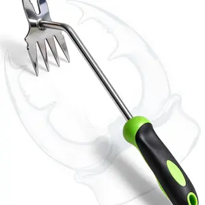 2-In-1 Hand Weeder Puller, Stainless Steel, Ergonomic Non-Slip, Deep Root Removal, Garden Tool for Lawn Yard, 1 Pack