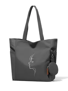 Canvas Shoulder Bag, Lightweight Street Style Commuter Bag, Casual Daily Use, Letter Embroidery Design, Large Capacity, Unisex