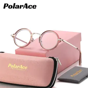 PolarAce Unisex Exquisite Elegant Full Frame Plano Glasses Casual Round Frame Plano Glasses