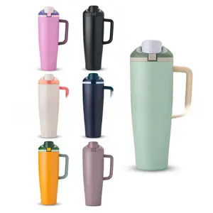 Handle cup 40oz car cup 304 stainless steel vacuum thermos cup large capacity double drink Bingba cup