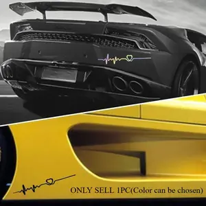 1PC Hardcore Heartbeat Style "Heartbeat Love" Car Sticker, Suitable for Car Bodies, Motorcycle Side Panels, Laptop Cases, Luggage Decor, Exclusive Trendy Personalized Decal for Automotive Culture and Romantic Aesthetics Enthusiasts