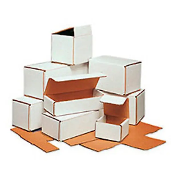 Global Industrial B40213 Lightweight Double-Wall White Corrugated Mailers - 6.5x2.5x1 in. - Pack of 50 - Cardboard Envelopes, No Tape/Glue/Staples Needed, Postal Supplies for Postage Savings