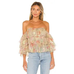 Lovers and Friends Ocean Eyes Top in Lurex Floral