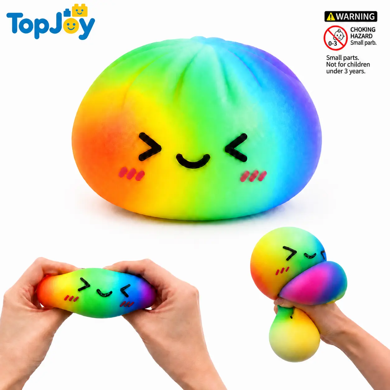 TopJoy Kawaii Rainbow Color Dumpling Squishy Fidget Toy, MID-YEAR SALE, Father's Day, Gift for Dad, Super Soft Slow Rising Squeeze Stress Relief Toy, Cute Food Shaped Decompression Squishies for Anxiety, Perfect Gift for Boys Girls