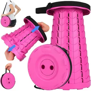 Upgraded Collapsible Stool, 400lbs Max Weight, Lightweight But Sturdy, Portable Retractable Folding Telescoping Foldable Camping Stool for Adults Outdoor Fishing Hiking Gardening Travel BBQ