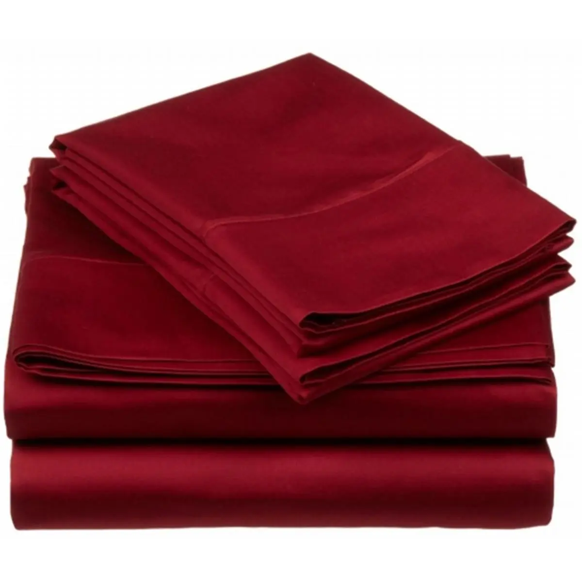 212 MAIN California King Sheet Set - 530 Thread Count Egyptian Cotton, Solid Burgundy, Soft Texture, Smooth Finish for Indulgent Sleep