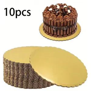 10 Round Cake Boards, Durable Oil-Resistant Cake Trays, Ideal for Weddings, Birthdays, Holidays, Professional Cake Display