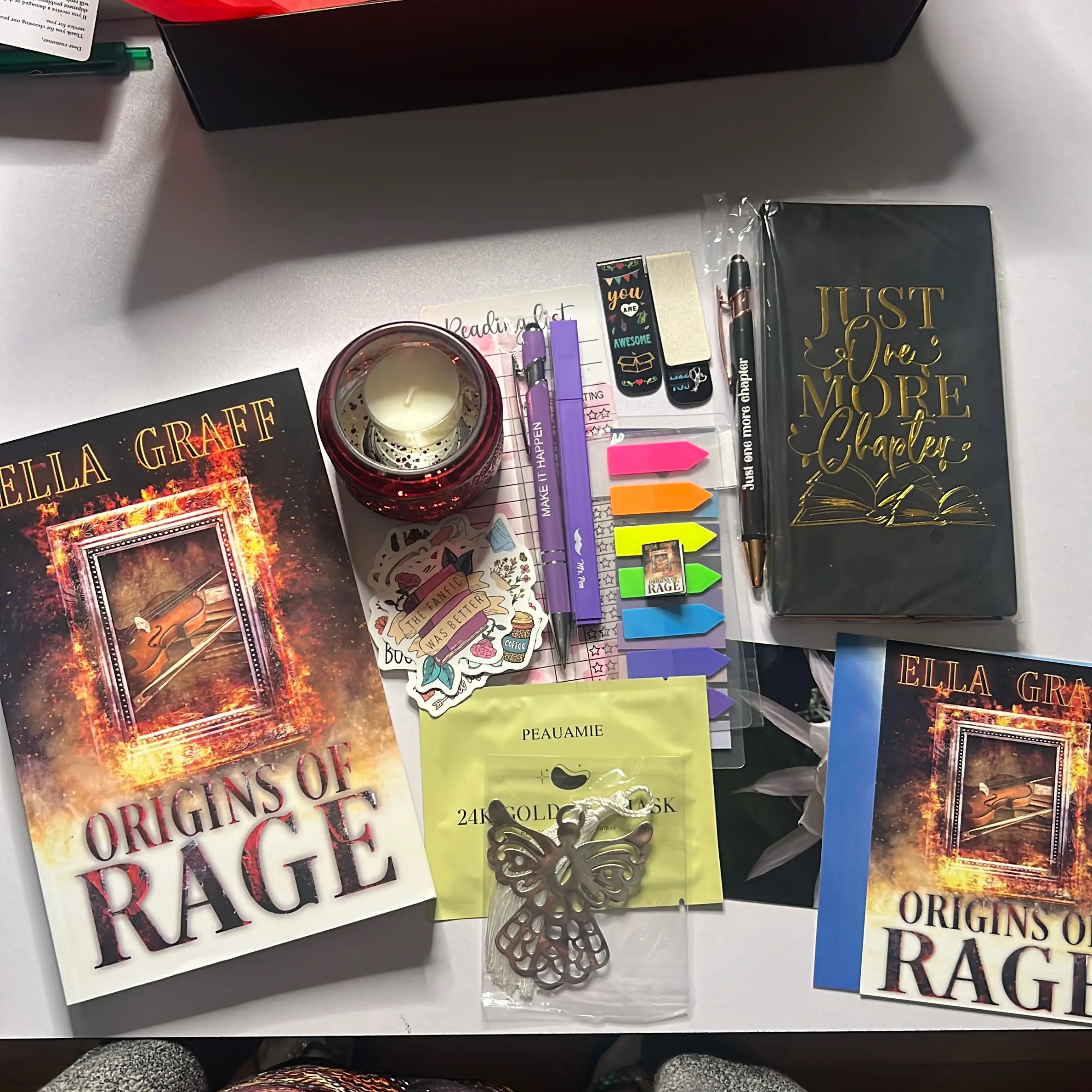 Origins of Rage - special author box- colors of some items will vary.