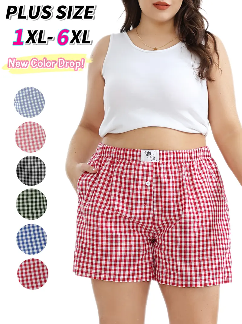 Pinknplaid shorts - TikTok Shop