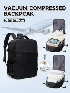 Wiz Air Cabin Bag 40*30*20Cm, Travel Luggage Vacuum Compression Travel Backpack with Vacuum Pump Combo Set, for Cabin Bag Backpack, Tui Airways Travel Duffle Bag Carry-On Hand Luggage Backpack 35.56 Cm Laptop Backpack Under-Seat Cabin Bag
