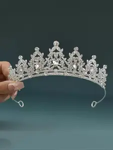 Rhinestone Crown for Wedding, Elegant Princess Bride Crown, Bridal Headpiece, Women Wedding Bridal Jewellery, Elegant Crown Design, Tiaras
