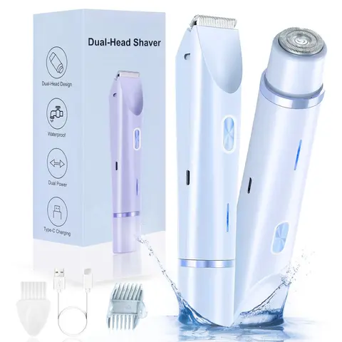 Electric Hair Trimmer, 2 in 1 Waterproof Wet & Dry Hair Clipper, Women's Underarm Electric Shaver, Personal Care Appliances, Portable Wireless Trimmer, Waterproof Rechargeable Trimmer