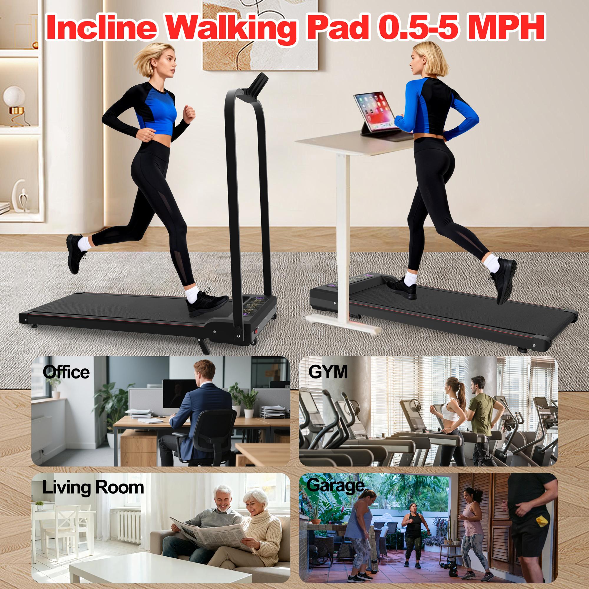 【KINMAC】Foldable Treadmill with Handle Bar & Incline 2 in 1 Upgrade Portable Under Desk Walking Pad Vibration Pad Remote Control for Home Office Small Spaces 【KINMAC】Foldable Treadmill with Handle Bar & Incline 2 in 1 Upgrade Portable Under Desk Walking Pad Vibration Pad Remote Control for Home Office Small Spaces