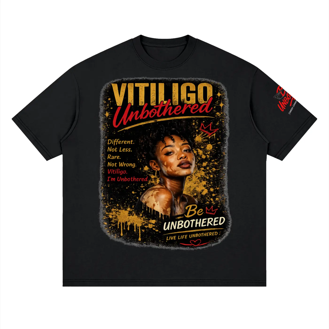 Women's Short-Sleeve Vitiligo Print Cotton Fabric Streetwear Tops, Loose Drop-Shoulder T-Shirt, Shortsleeve, Round Neck, Casual Wear, Loose Cut, Basic