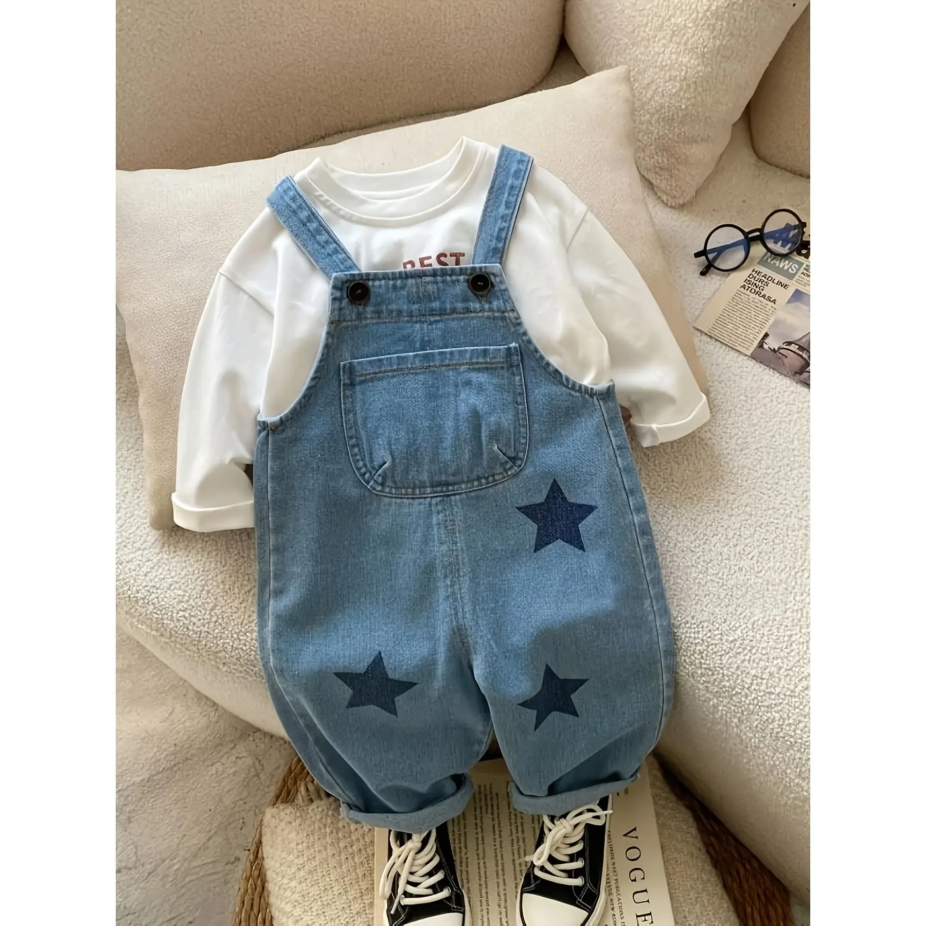 Boys' Korean-Style Denim Overalls - Kid-Friendly, Adorable, Cute Springtime Fun Essentials for Effortless Adventurous Looks, Kid-Friendly Boys' Overalls, Adorable Boys' Overalls