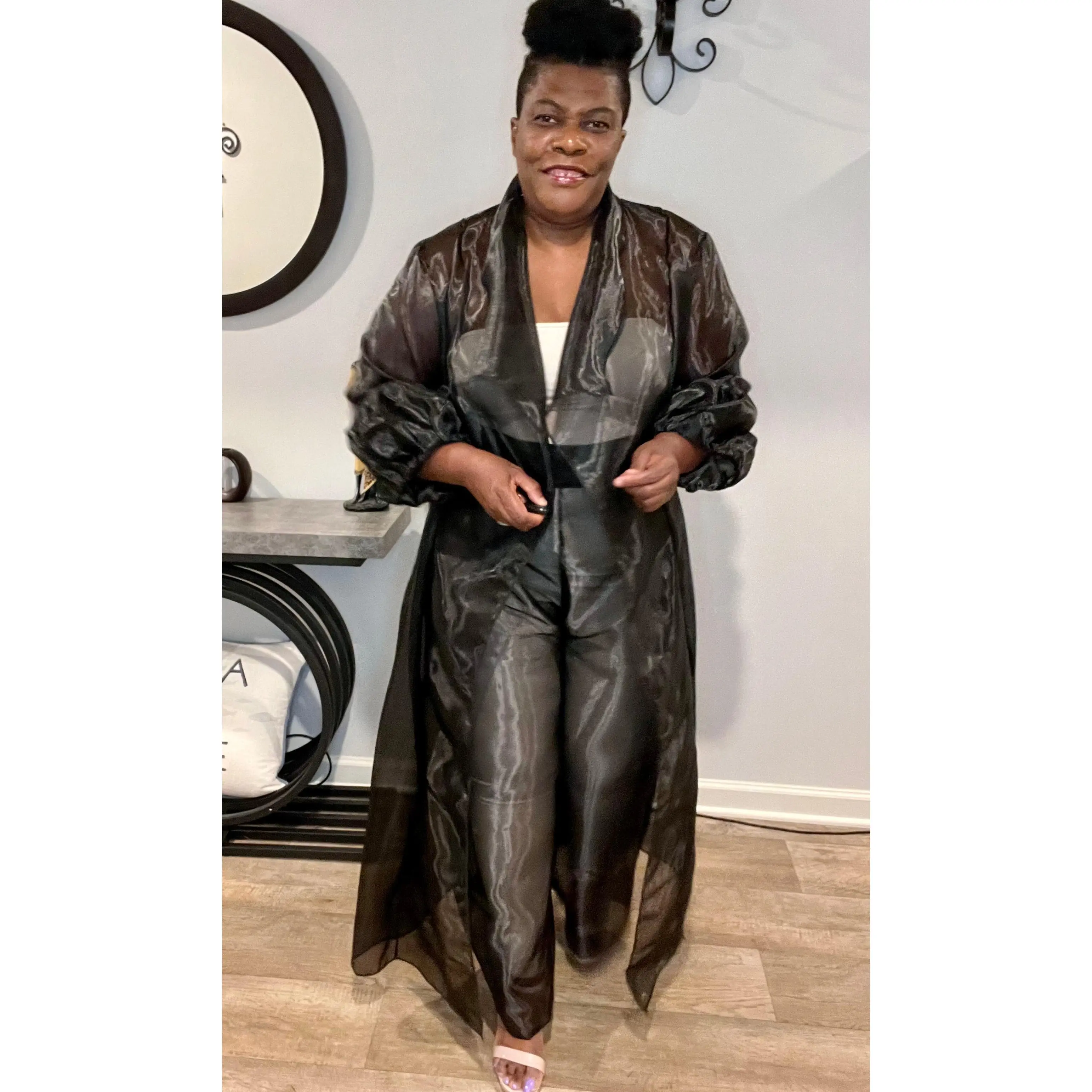 Classic Organza Pants with Long Coat