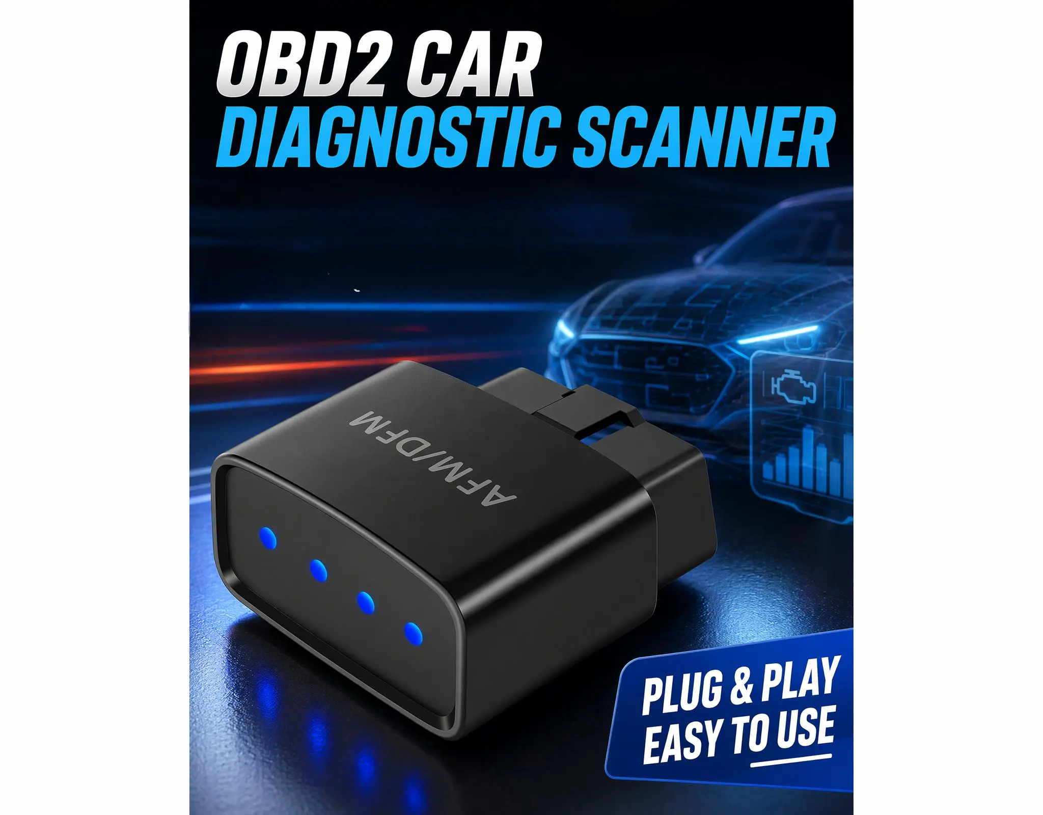 AFM/DFM Disabler OBD2 Diagnostic Tool for Cars - V8 Full Power, Cylinder Deactivation Function, Lifter Protection, Smooth Engine Operation, Plug & Play Automotive Electronic Repair Scanner