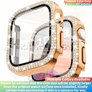 KAYKWONG'S 1-Piece Shiny Rhinestone Design Watch Case, Durable Scratch-Resistant Protective Cover, Perfect Choice for Party/Holiday/Trip, Compatible with Iwatch 11/10/9/8/7/6/5/4/3/2/1 Series, Multiple Sizes 40mm-49mm Available