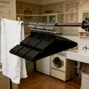 20 Piece Thick Non-Slip Clothes Hangers, Compression Storage for Coats Shirts Bathroom Bedroom, Durable Metal Construction, Space Saving Stackable