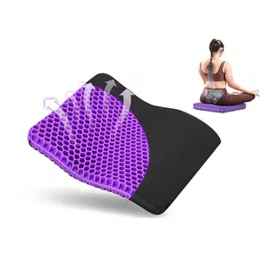 Gel Seat Cushion, Breathable Soft Pad, Dual Layer Thick Honeycomb Chair Pad, Ergonomic Cooling Ice Pad with Anti-Slip Cover