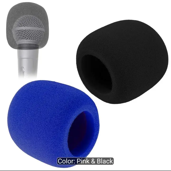 5Core Microphone Covers - 2pc - set of two - one black and one blue