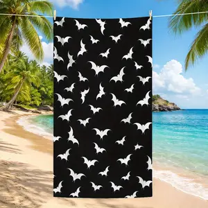 Bat Beach Towel Suitable for Swimming, Gym, Picnics - Quick-Dry Microfiber Bath Towel with Bat Pattern, Soft Lightweight & High Absorbent for &