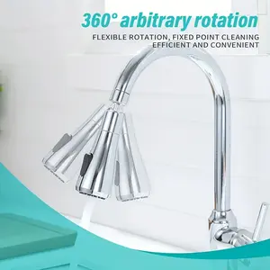 360° Faucet Extender Universal Nozzle, 2 Water Flow Modes Pull-Down Sink Faucet Nozzle, Kitchen Nozzle Replacement Part, Rotatable Rotary Faucet, Pull Out Faucet