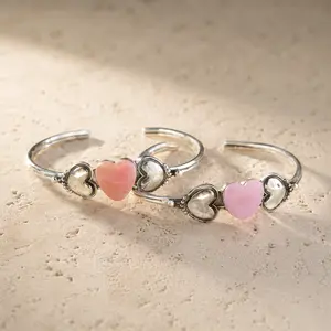 PINK CONCH HEART + STERLING SILVER CUFF