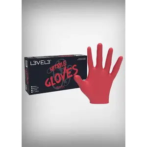 L3VEL3 Red-ish Nitrile Gloves 100ct