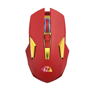 LexonElec Wireless Gaming Mouse,RGB Wireless Mouse with Silent Ergonomics Button,USB C Rechargeable 7 Colors Cool LED Light Up Computer Mice,3 Level Dpi for PC Gamer/Mauser/Laptop/Chromebook/Mac-Red