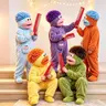 Kids' Funny Big Mouth Monster Onesie Pajamas with Large Comb - Oversized Soft Polyester Plush Fleece Hooded 1-Piece, Plus Size Loose Loungewear Fits Women for Sleep, Party