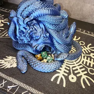 Medusa the Queen of Stone Dungeons and Dragons Dice Roller - Blue/blackDesign for Tabletop Gaming