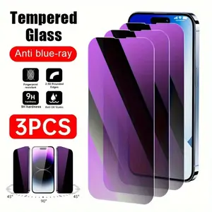 Privacy Tempered Glass Screen Protector For iPhone 17/1 7Air/17 Pro/17 Pro Max iPhone 16/16 Pro/16 Plus/16 Pro Max with 3 Anti-Blue Light Films