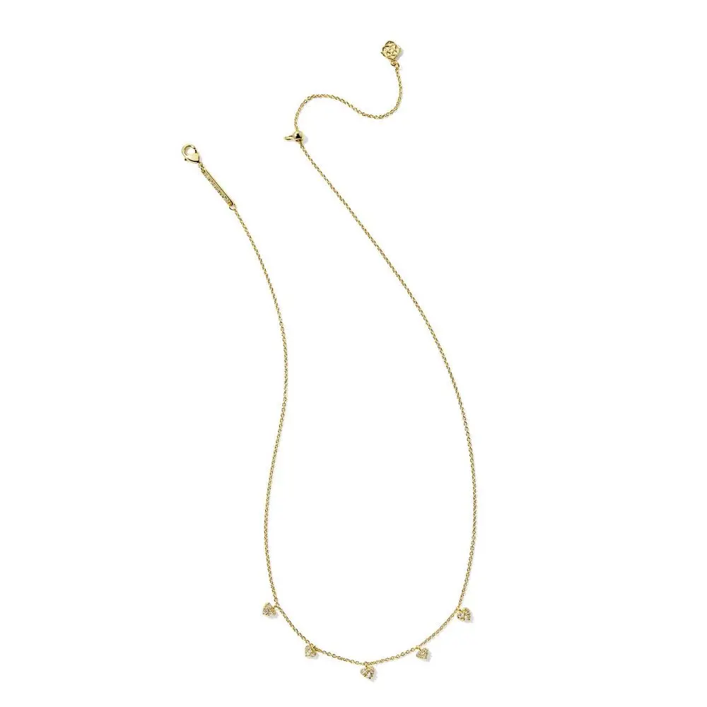 Kendra Scott Anna Pave Strand Necklace, Everyday, Adults, Designer Founder, Elegant, Heart-Shaped Accents, Link Chain Necklace, Accessories For Women