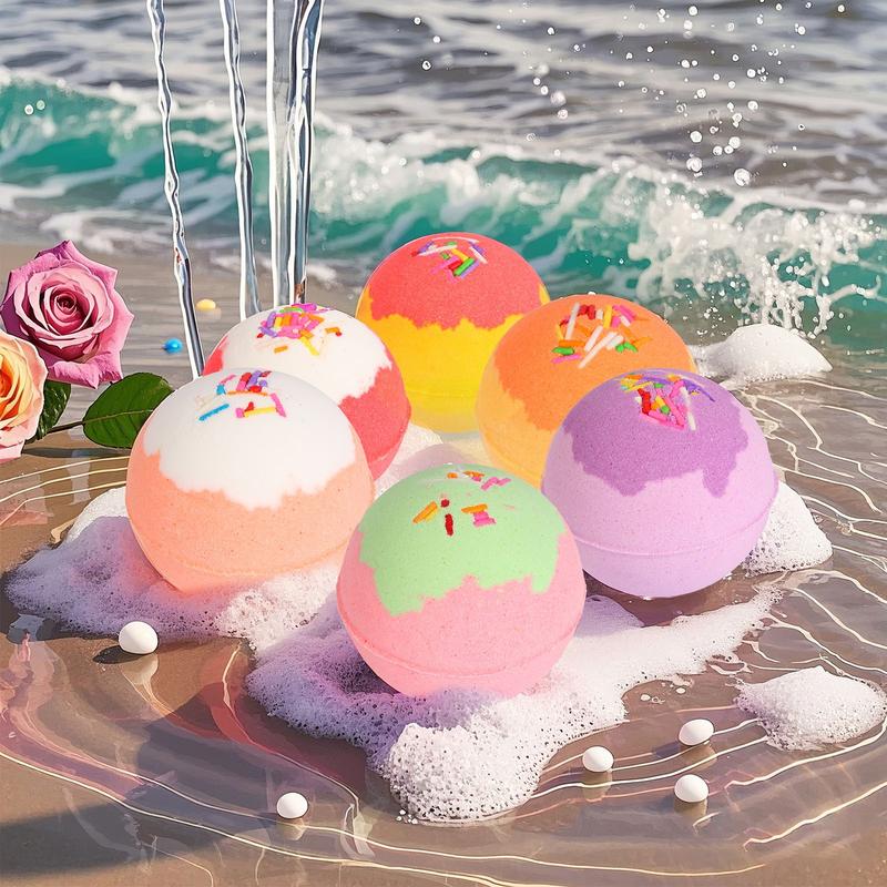 Aromatherapy Bath Bombs Rose Gift for Women Home Spa Valentines Day Gifts, 6pcs Bath Additive Handmade Bubble Bath Fizzes Rich in Essential Oils Self Care, Gifts for Mother Father Day, Perfect for Wife, Girlfriend, Sisters on Birthday, Anniversary, Travel