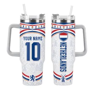 Personalized Netherlands 40oz Tumbler, Dutch Flag Cup, Soccer Fan Gift, Custom Name