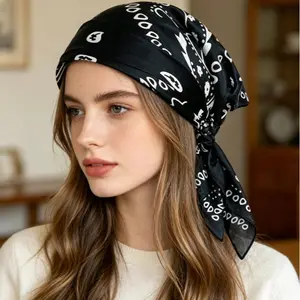 New European and American style women's headscarf, summer thin breathable headscarf, retro subculture triangular scarf
