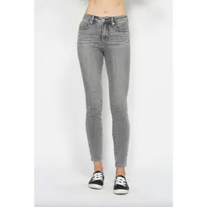 Judy Blue Tummy Control Shield Pocket Skinny Jeans - Grey