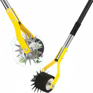 Manual Edger Lawn Tool, 75 Inch Hand Edger for Lawn with Extra-Wide Wheel, Grass Edge Trimmer with Adjustable Handle, Ideal Wheel Rotary Edging Tool for Sidewalk, Driveways and Landscaping