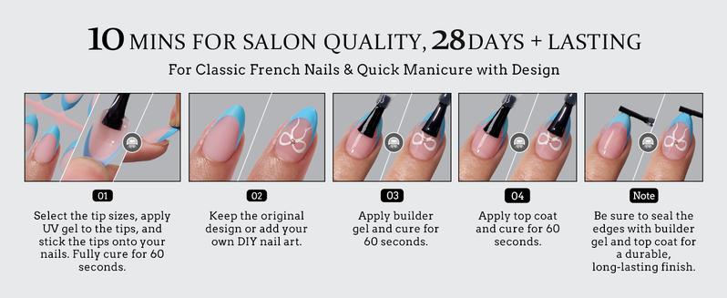 BTArtboxnails XCOATTIPS French Tip Press On Nails - Blue Short Square Fake Nail Tips, 160Pcs Soak Off Soft Gel Acrylic Nail Extension in 16 Sizes BTArtboxnails XCOATTIPS French Tip Press On Nails - Blue Short Square Fake Nail Tips, 160Pcs Soak Off Soft Gel Acrylic Nail Extension in 16 Sizes