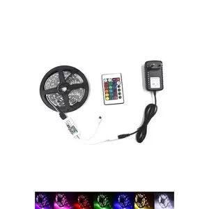 Perfect Holiday RGB Flexible LED Strip Lights Complete Kit Waterproof 16FT with Power Adapter