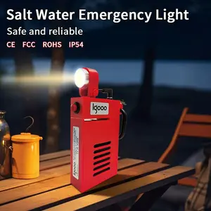 1pc Salt Water Emergency Lantern - Battery-Free, Water-Powered Flashlight with 220H Runtime, Reusable Survival Light for Camping, Tactical Use, Fishing