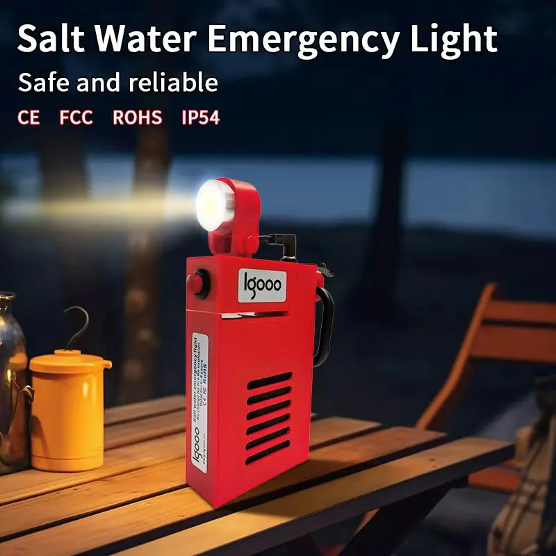 1pc Salt Water Emergency Lantern - Battery-Free, Water-Powered Outdoor Flashlight with 220H Runtime, Reusable Survival Light for Camping, Tactical Use, Fishing