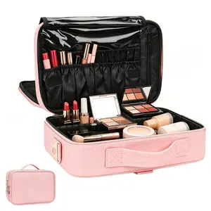 Portable Organizer Bag for Travel Waterproof Gift Makeup Pouch Portable Toiletry Bag for Women Makeup Case Jewelry Organizer Box Handheld Cosmetic Pouch Girlfriend Present Minimalist