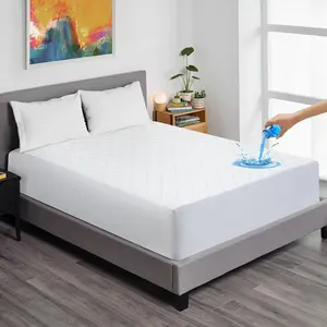 Fitted Mattress Protector Queen Waterproof Pad Cover Queen Size Full King and size mattress Soft Breathable Noiseless Bed Cover Deep Pocket 16" Washable